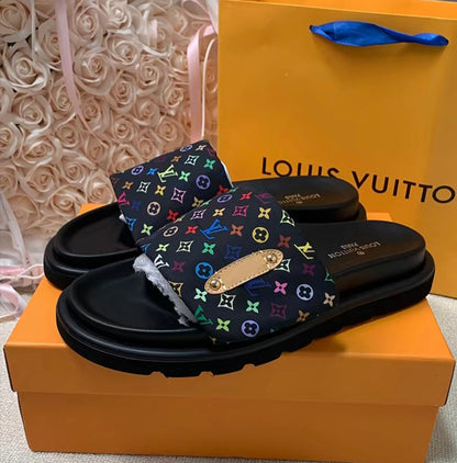 Trendy adjustable platform slippers with velcro straps-s2 mysite