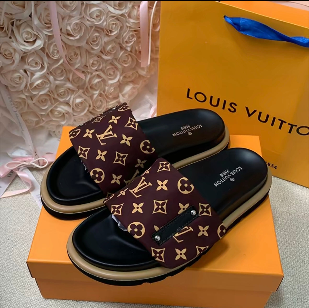 Trendy adjustable platform slippers with velcro straps-s2 mysite