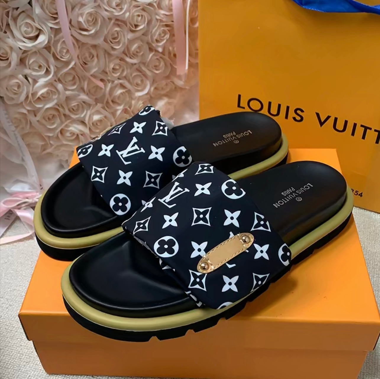 Trendy adjustable platform slippers with velcro straps-s2 mysite