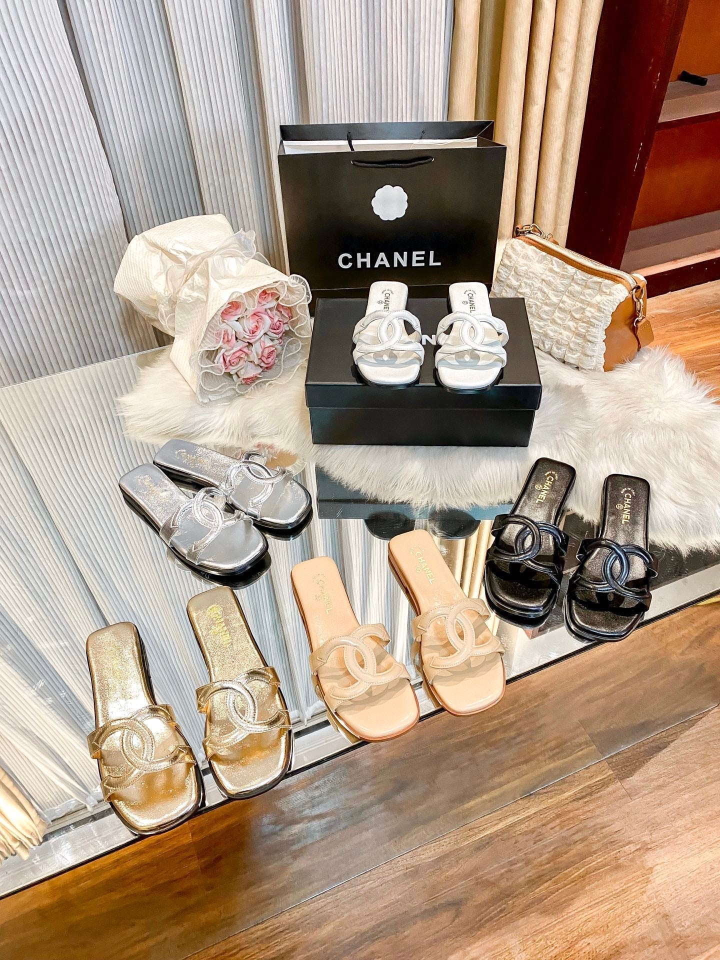 Premium light-luxury glossy flat slides-s2 mysite