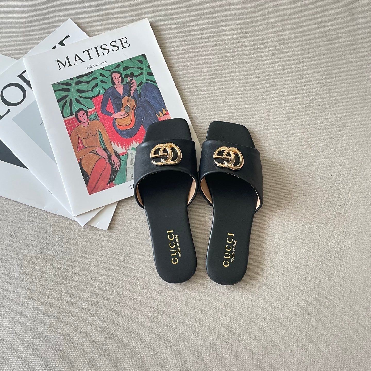Trendy metal-ring square-toe flat slides-s2 mysite