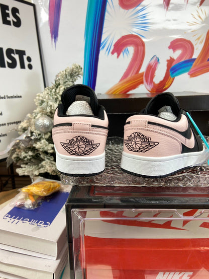 Black and pink color-block low-top casual sneakers-s2 mysite