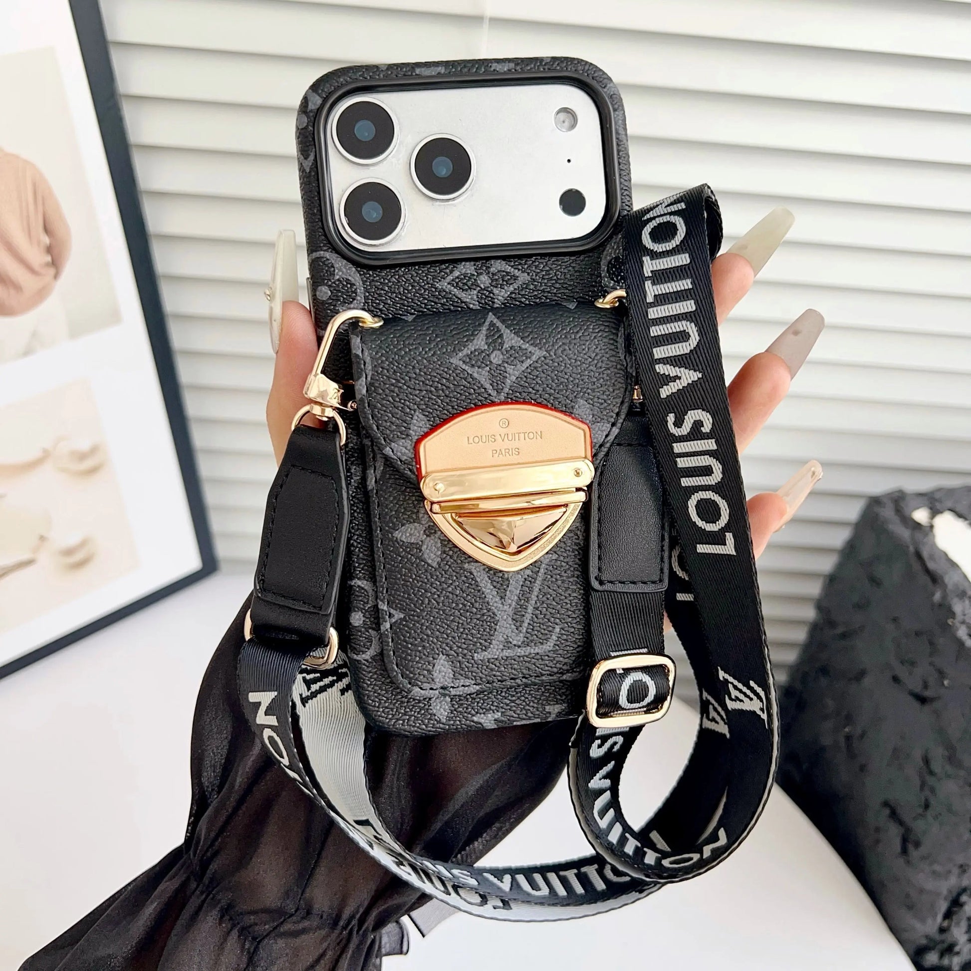 Luxury Crossbody iPhone Case with Card Pocket & Detachable Strap-s2 mysite