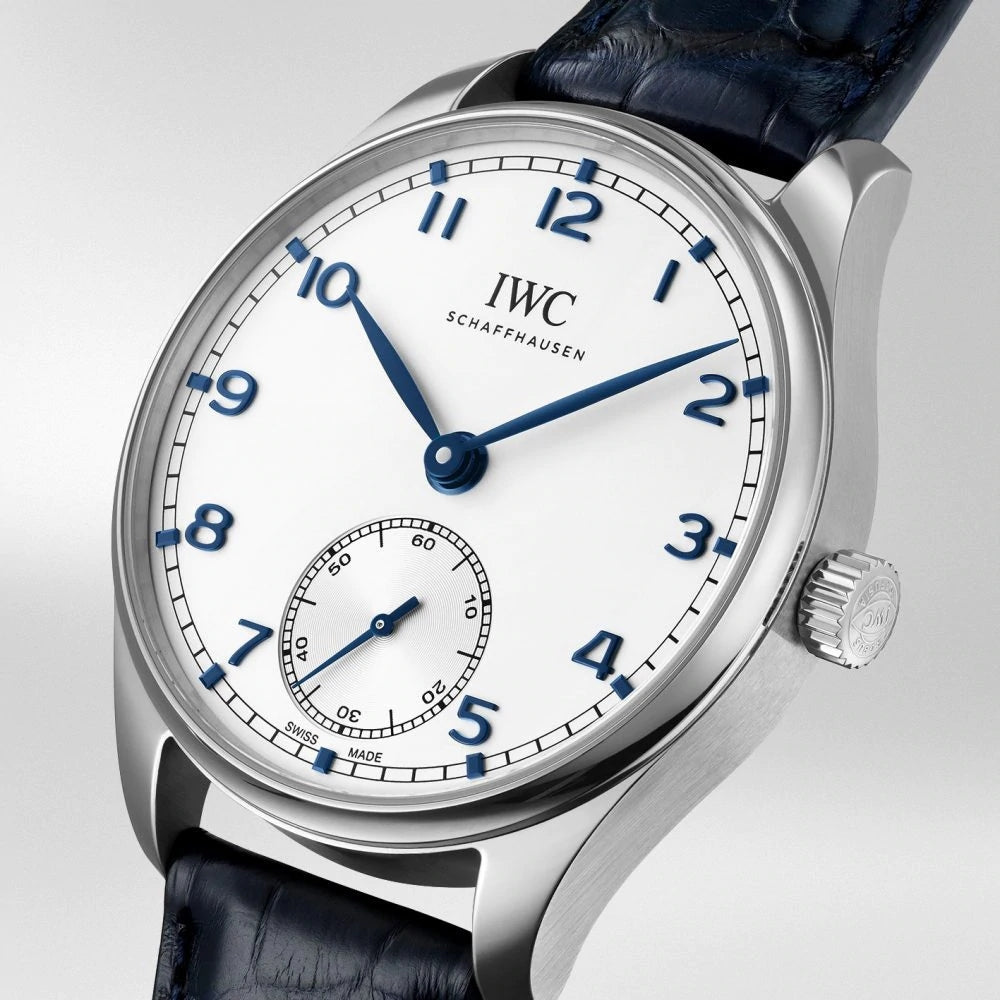 Replica Portuguese Automatic Small Seconds, Ref. IW358305 (Stainless Steel Case, Blue Dial, Black Alligator Leather Strap, 40.4mm)