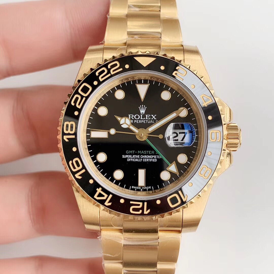 Automatic Watch Replica GMT Master II FULL GOLD BLACK 100712