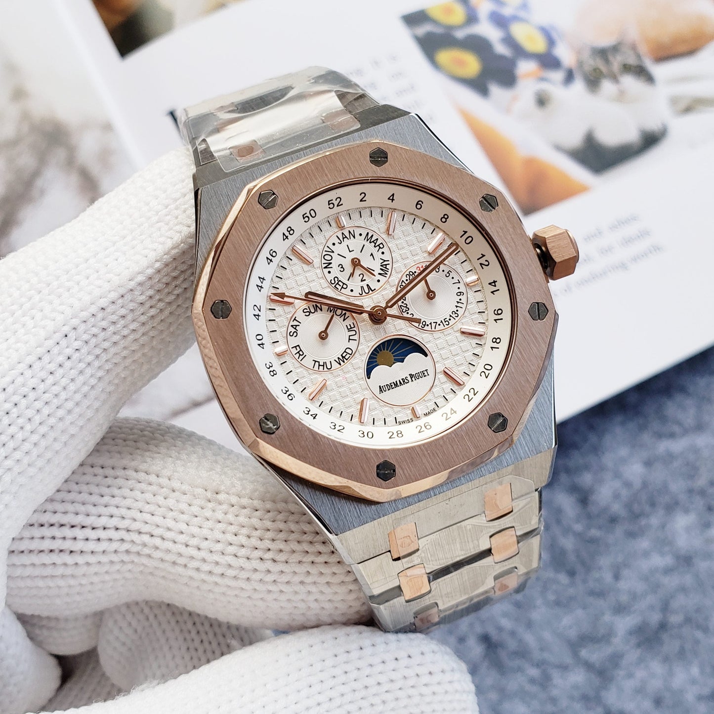 Replica Royal Oak Moonphase 904l Stainless Steel Automatic Mechanical Watch 42mm