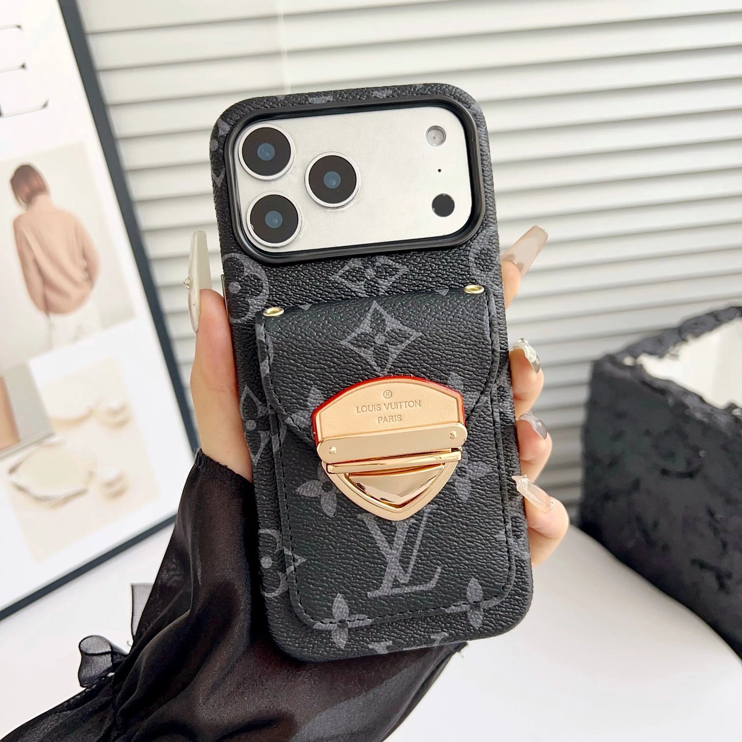 Luxury Crossbody iPhone Case with Card Pocket & Detachable Strap-s2 mysite