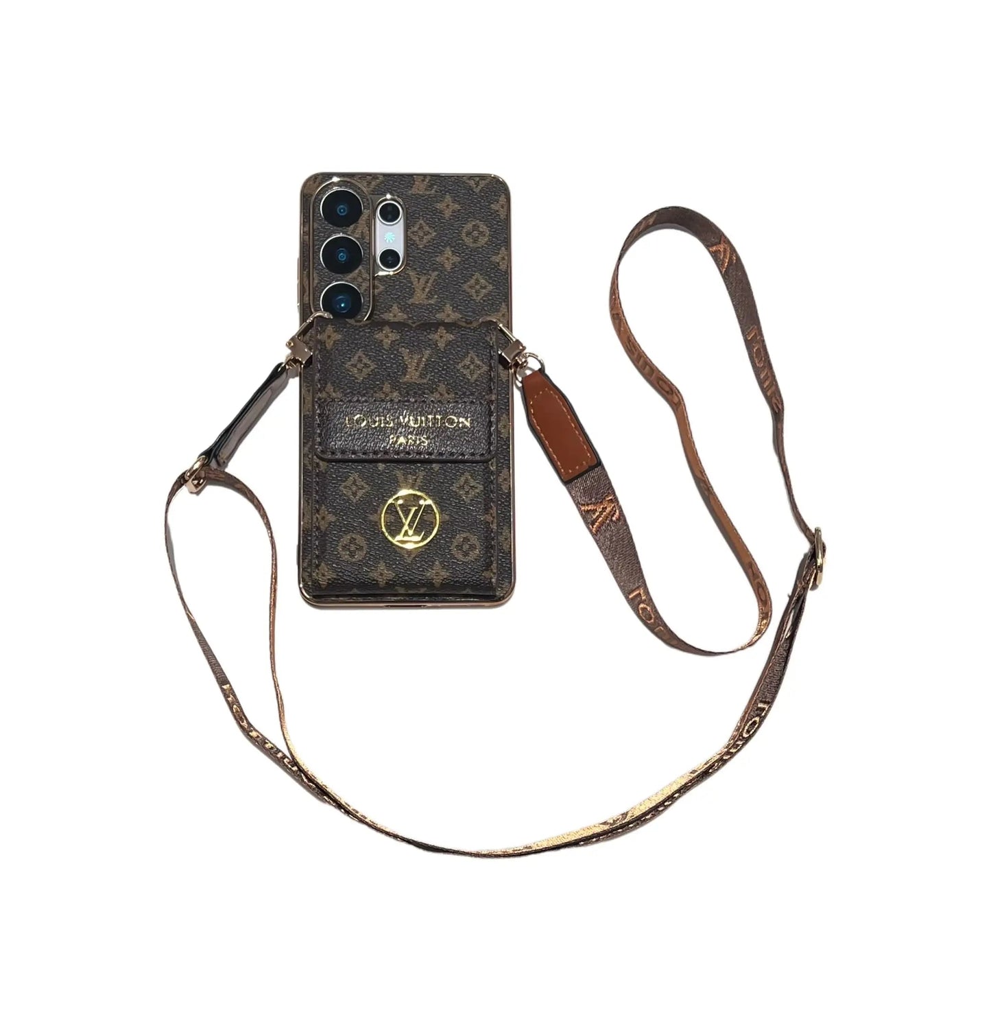 Luxury Advanced Leather Samsung Phone Case with Wallet and Strap.-1 mysite