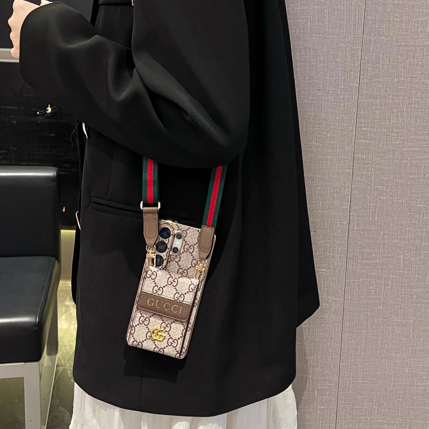 Luxury Advanced Leather Samsung Phone Case with Wallet and Strap.-1 mysite