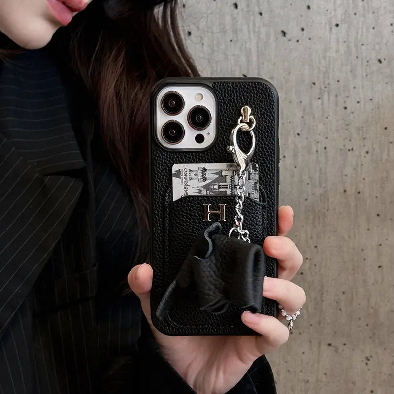 H Card Holder Leather Pendant iPhone Case-s2 mysite