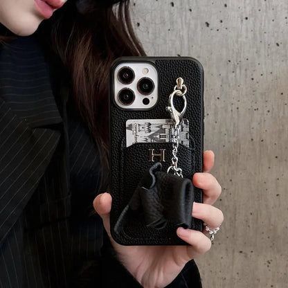 H Card Holder Leather Pendant iPhone Case-s2 mysite