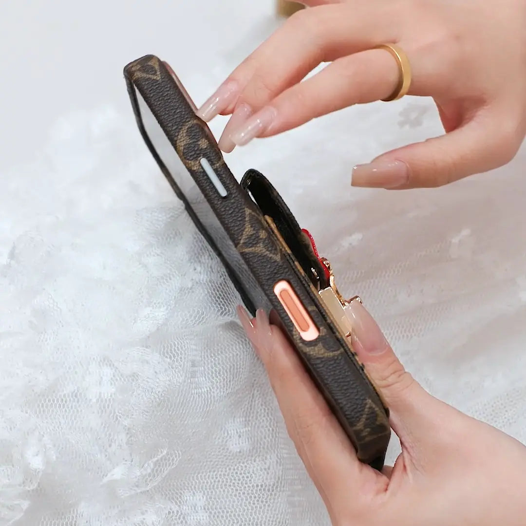 Luxury-Inspired Leather Card Pocket iPhone Case-s2 mysite