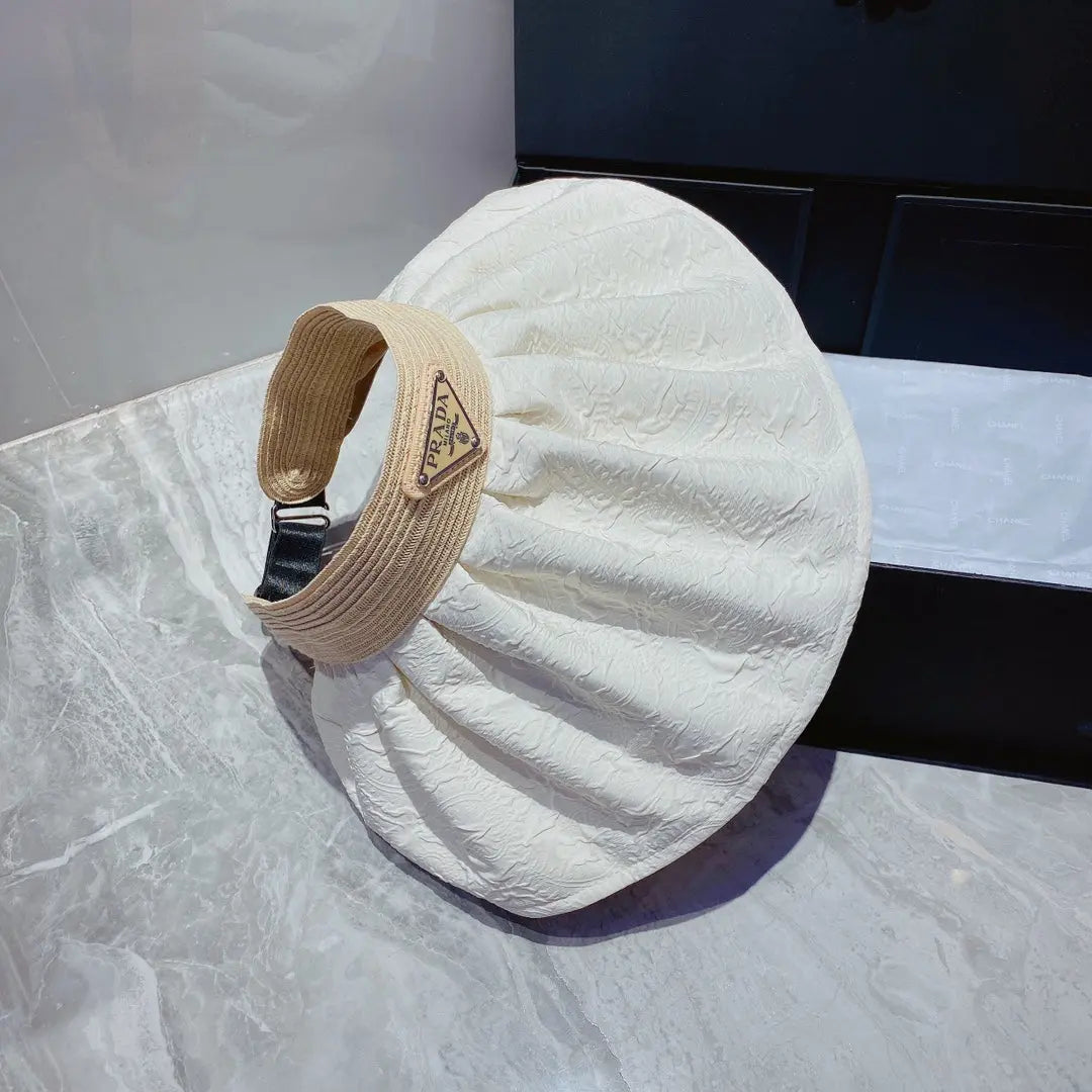 FashionFoldable Crinkled Cotton Sun Visor | Luxury Designer Summer Hat-s2 mysite