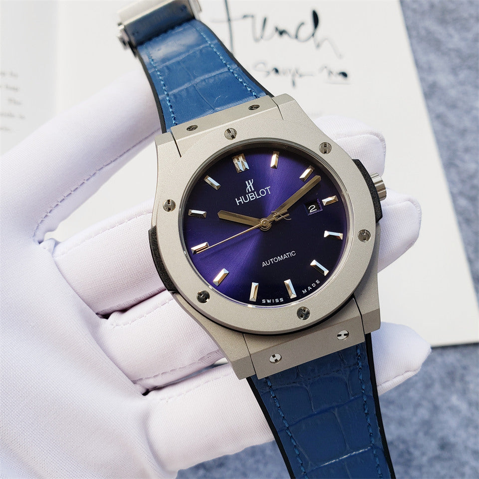 Luxury CLASSIC FUSION Automatic Watch for Men Mechanical Wristwatch Stainless Steel Leather Strap 42mm Dial