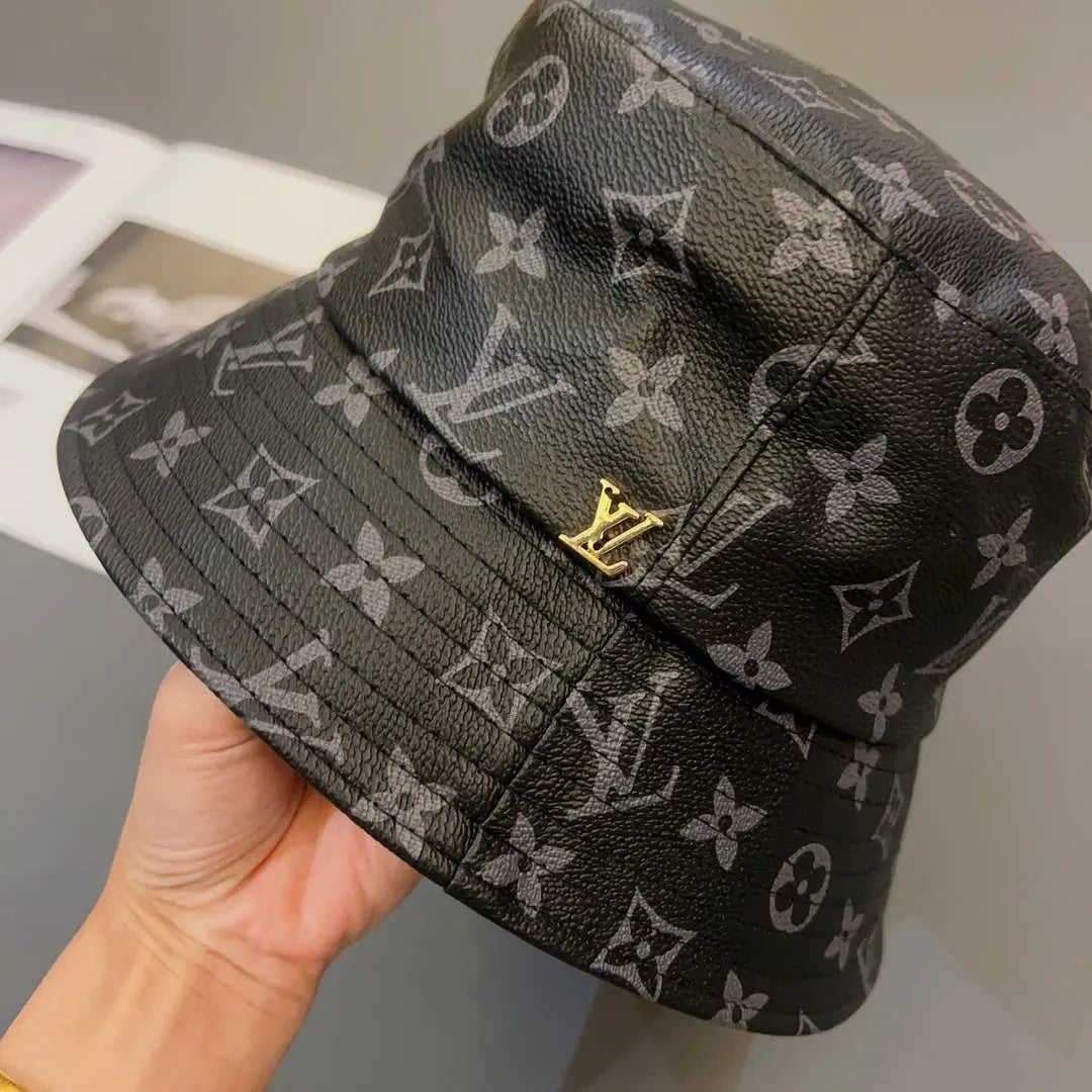 Luxury Monogram Leather Bucket Hat | Luxury Designer 1v Hat-s2 mysite