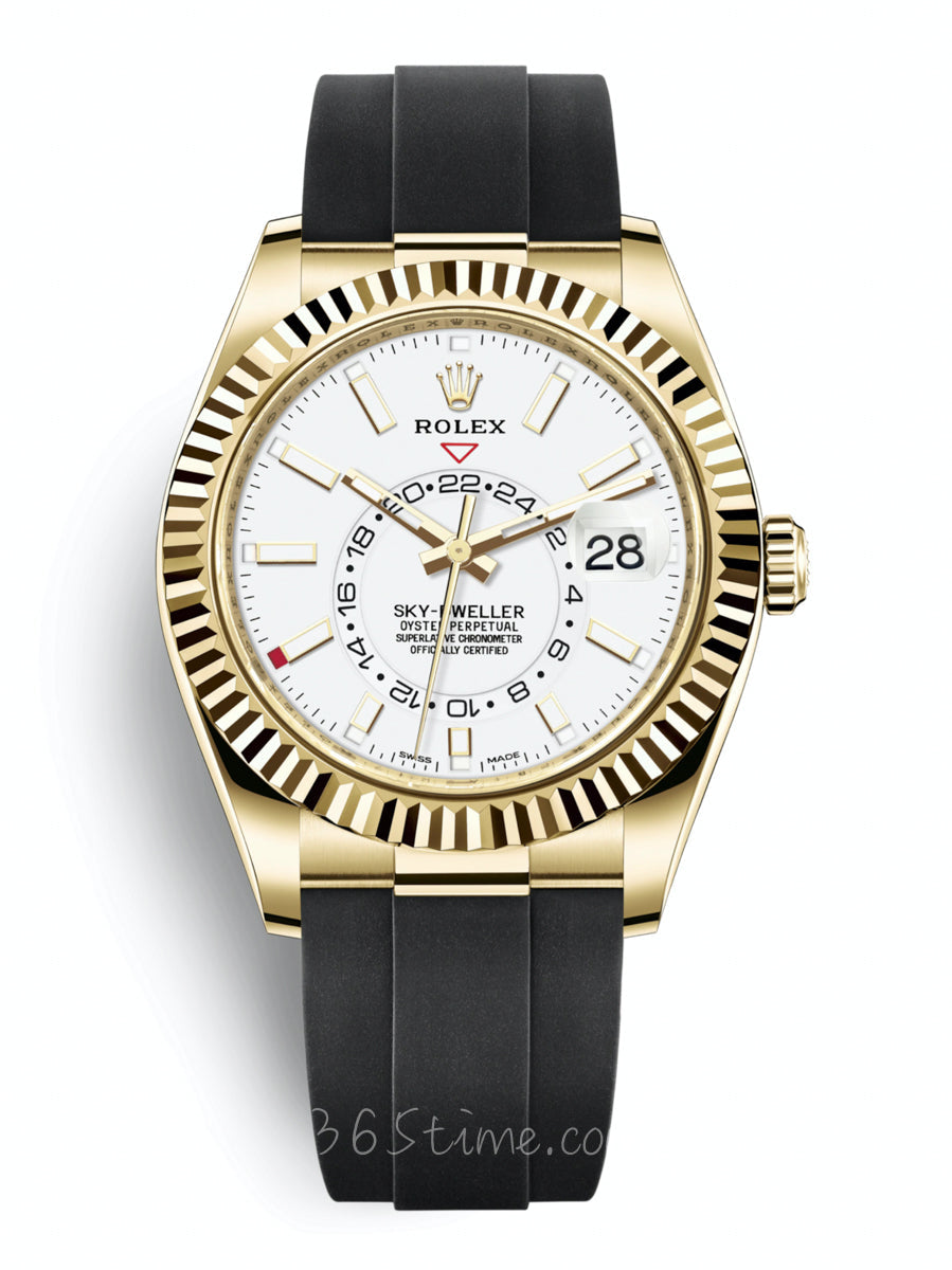 Automatic Watch for Men Replica Sky Dweller Black Dial Rubber Belt 40mm R061330