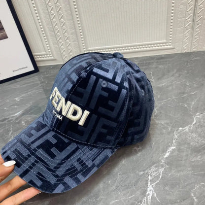 Luxury FF Gold Velvet Baseball Cap | Luxury Designer Adjustable Hat-s2 mysite