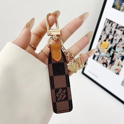 Luxury Leather Keychain Charm with Gold Accents-s2 mysite