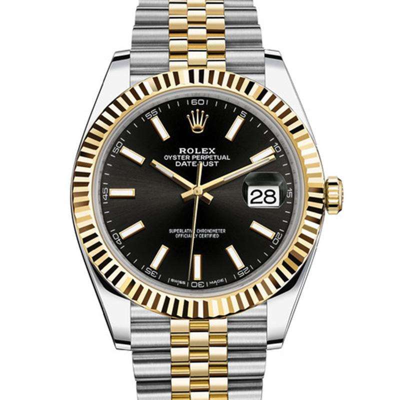 Automatic Watch for Men Replica DateJust  Gold Black Dial 40mm R061206