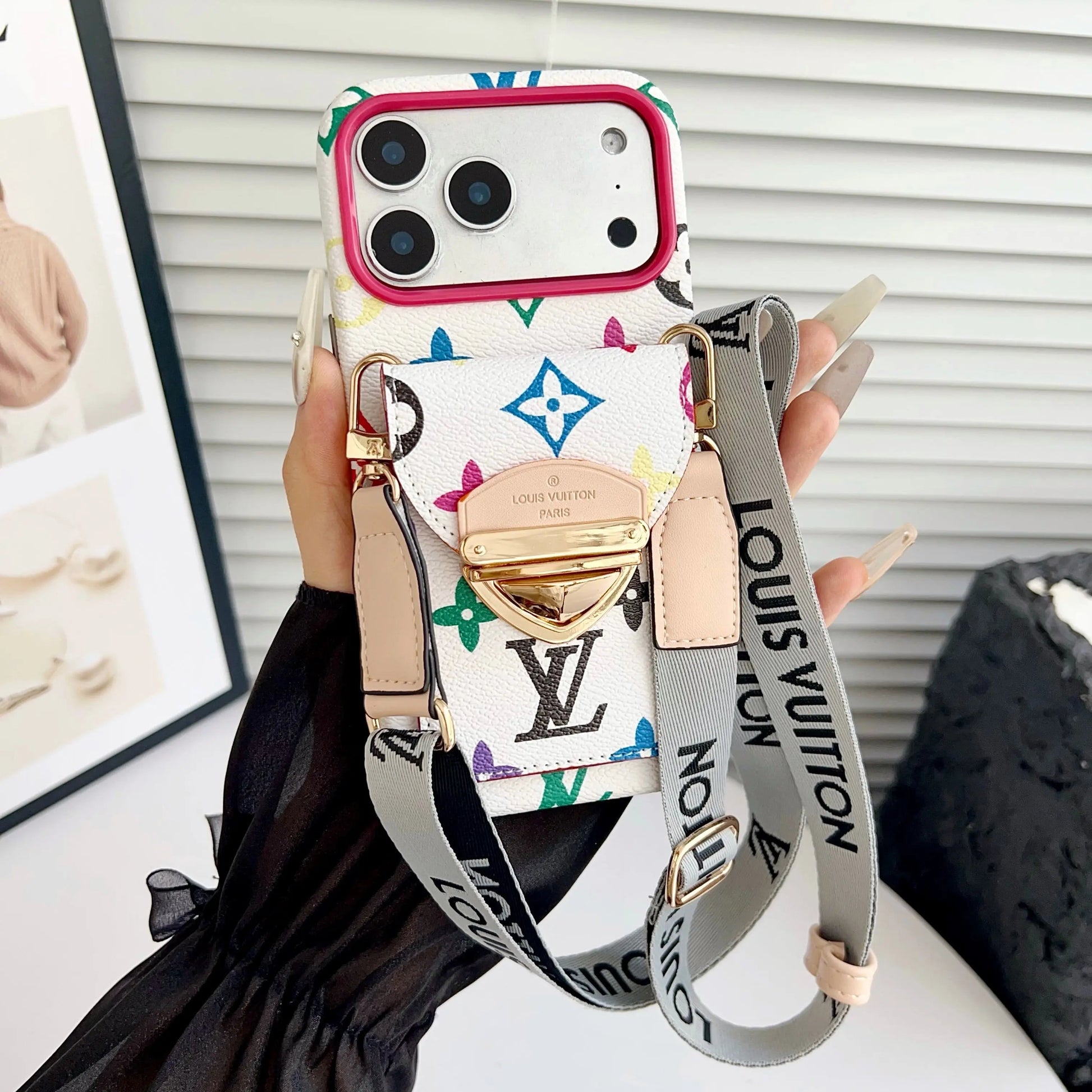 Luxury Crossbody iPhone Case with Card Pocket & Detachable Strap-s2 mysite