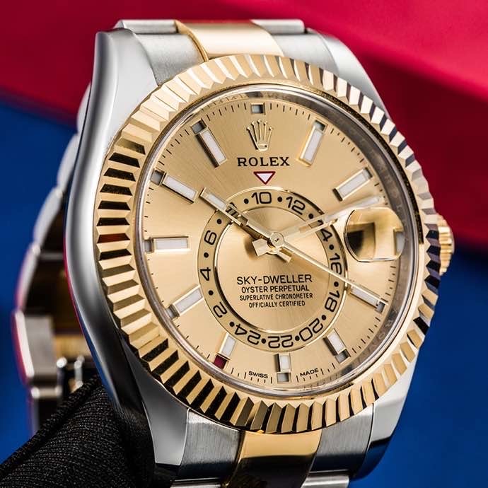 Automatic Watch for Men Replica Sky Dweller  Gold  Dial 40mm R061207