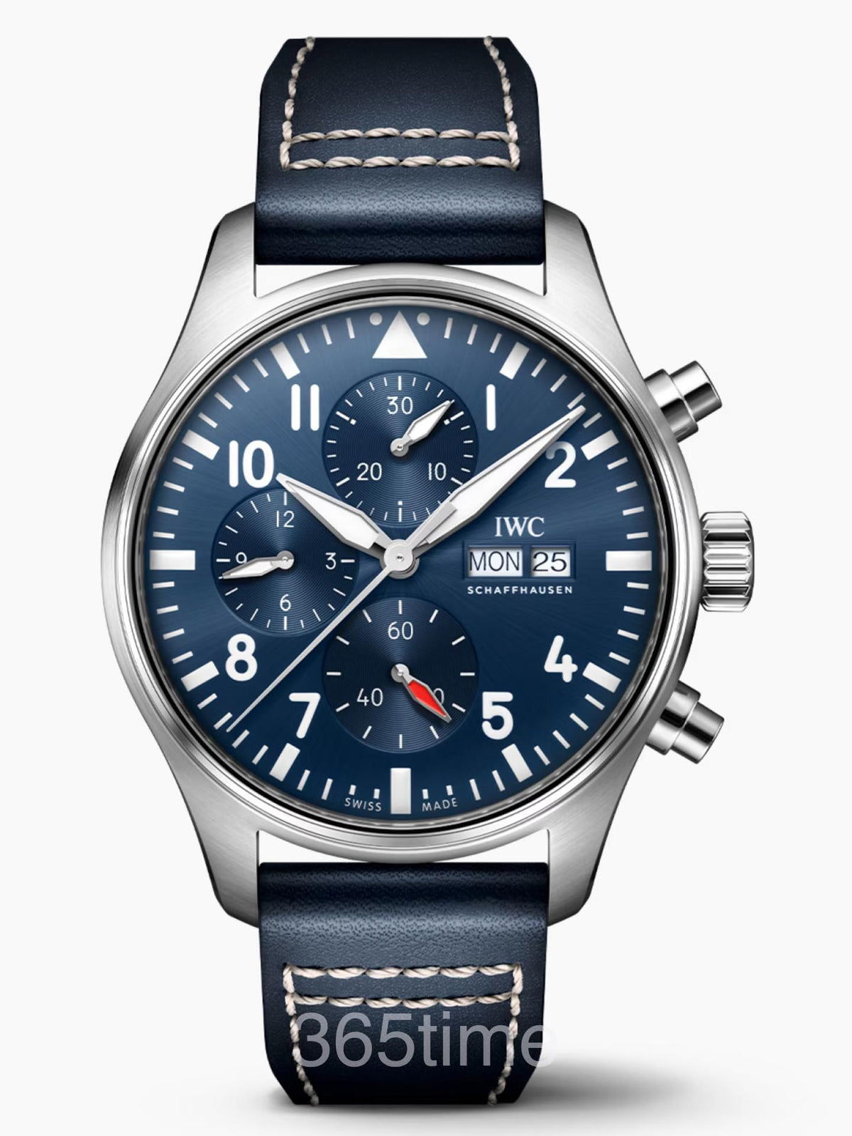 Replica Pilot’s Watch Chronograph, Ref. IW378001 (Stainless Steel Case, Black Dial, Black Leather Strap, 43mm) VK63 Quartz Movement