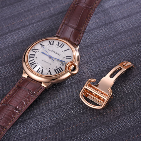 Ballon Bleu Brown Leather 904l Stainless Steel Automatic Mechanical Watch 42mm/36mm-1