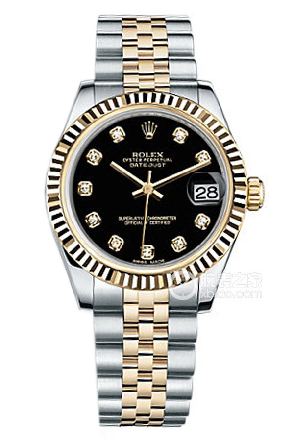 Automatic 31mm Women Watch Replica Datejust Gold Belt 061308