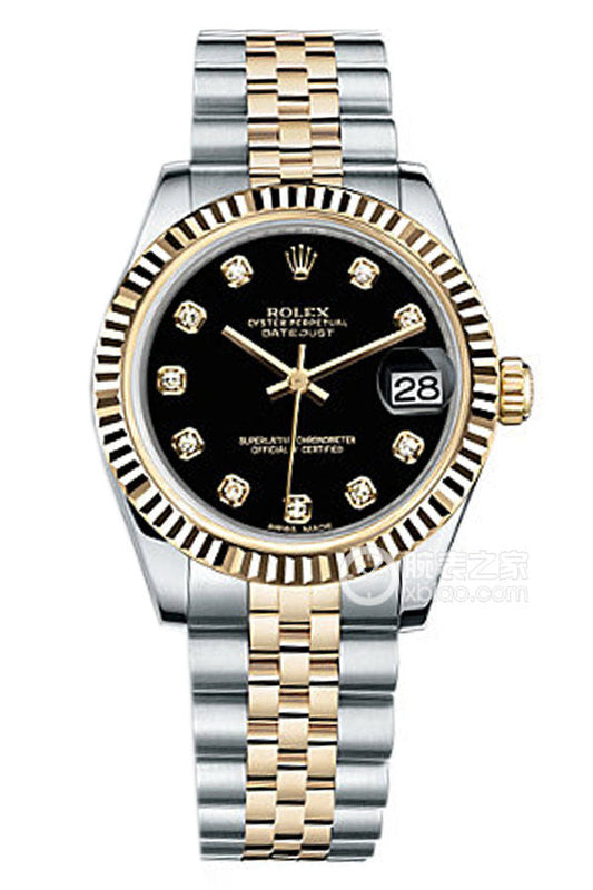 Automatic 31mm Women Watch Replica Datejust Gold Belt 061308
