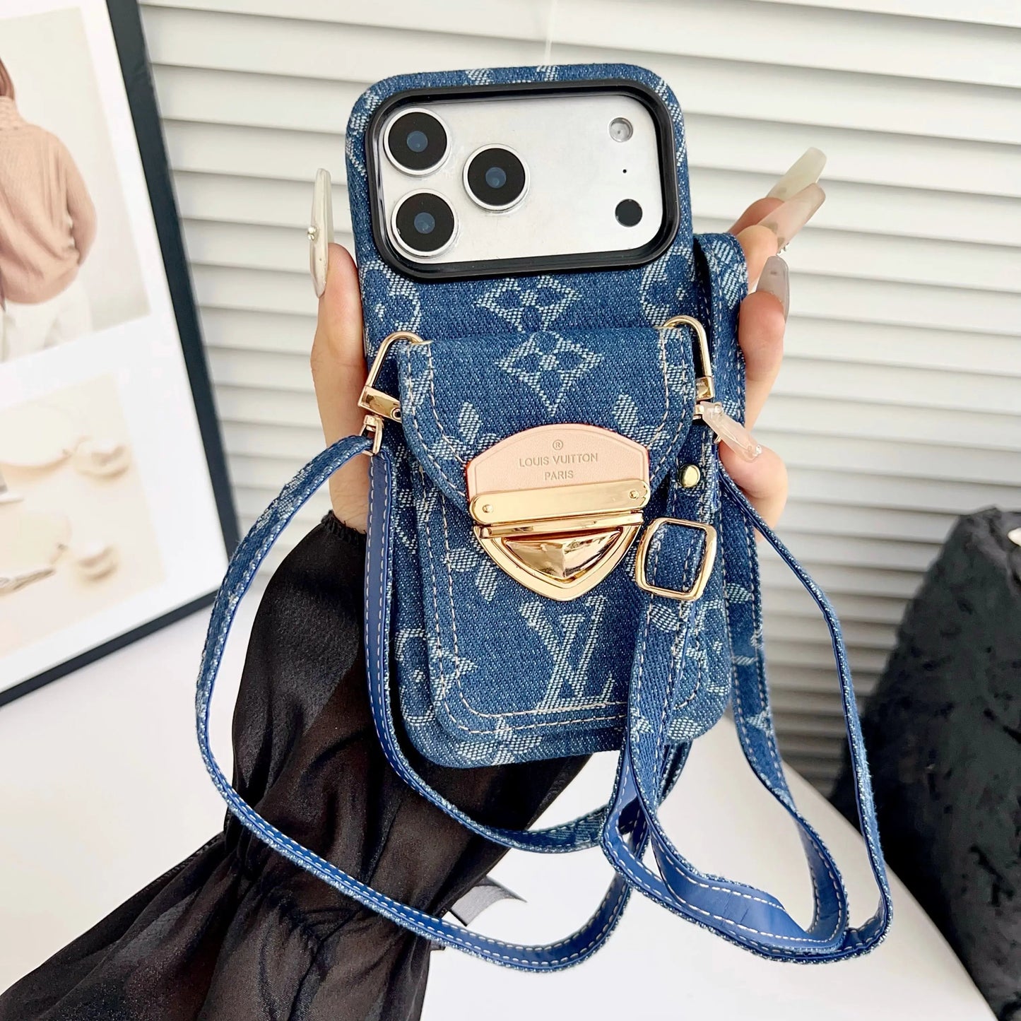 Luxury Crossbody iPhone Case with Card Pocket & Detachable Strap-s2 mysite