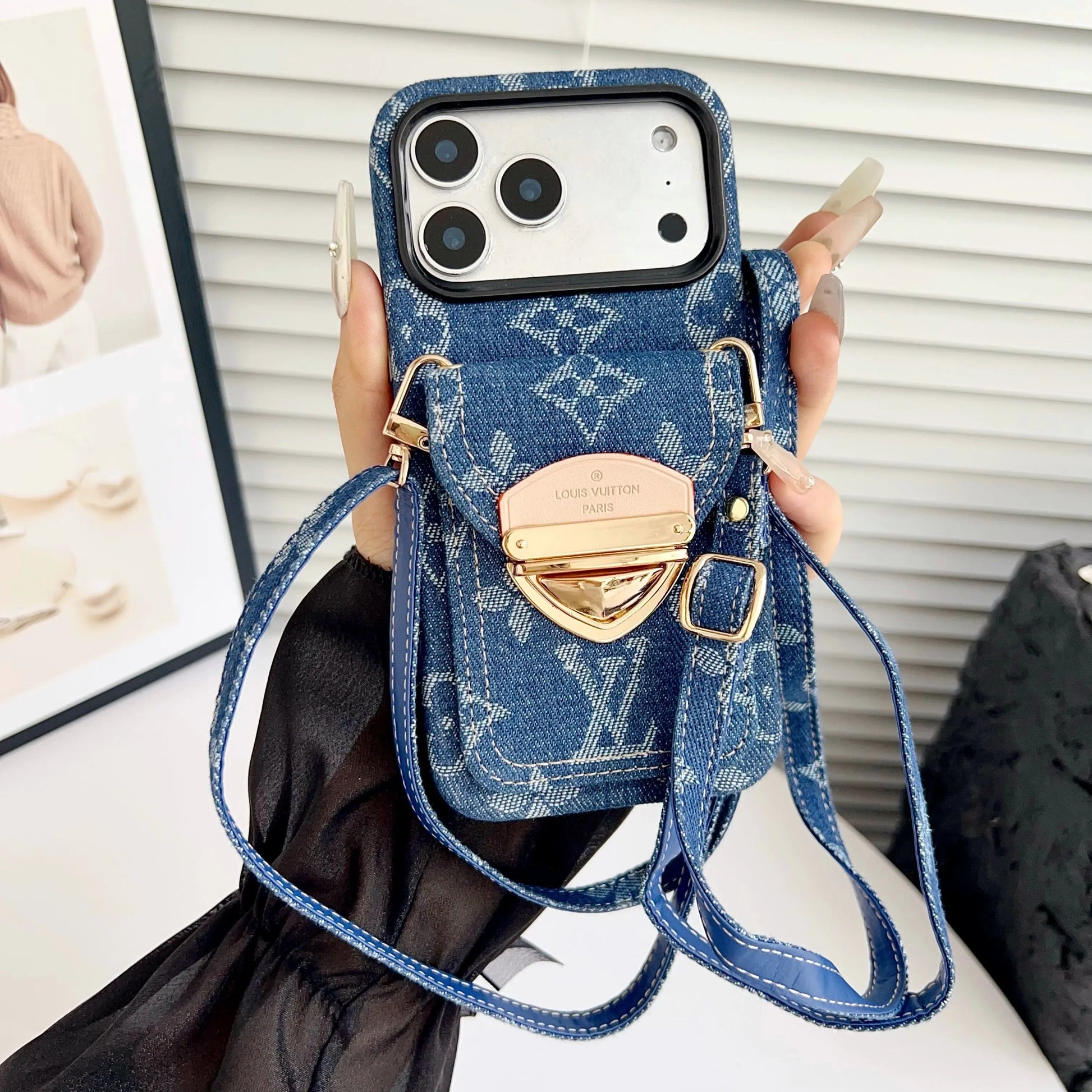 Luxury Crossbody iPhone Case with Card Pocket & Detachable Strap-s2 mysite