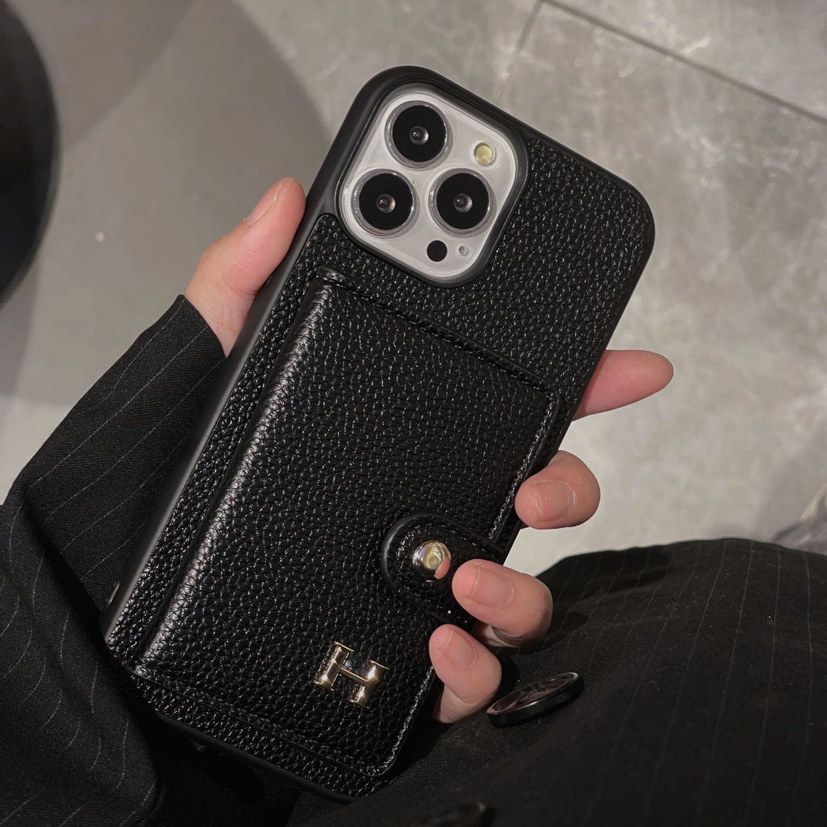 H Leather Card Holder iPhone Case mysite