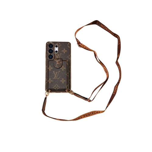 Luxury Monogram Crossbody Phone Case with Card Pocket and Shoulder Strap-1 mysite