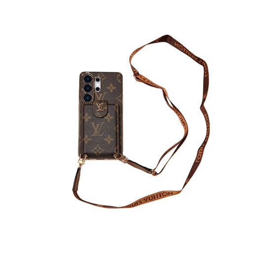 Luxury Monogram Crossbody Phone Case with Card Pocket and Shoulder Strap-1 mysite