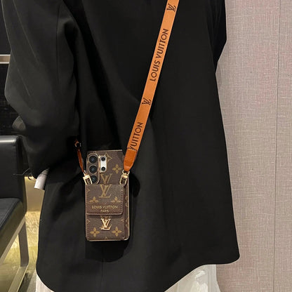 Luxury Advanced Leather Samsung Phone Case with Wallet and Strap.-1 mysite