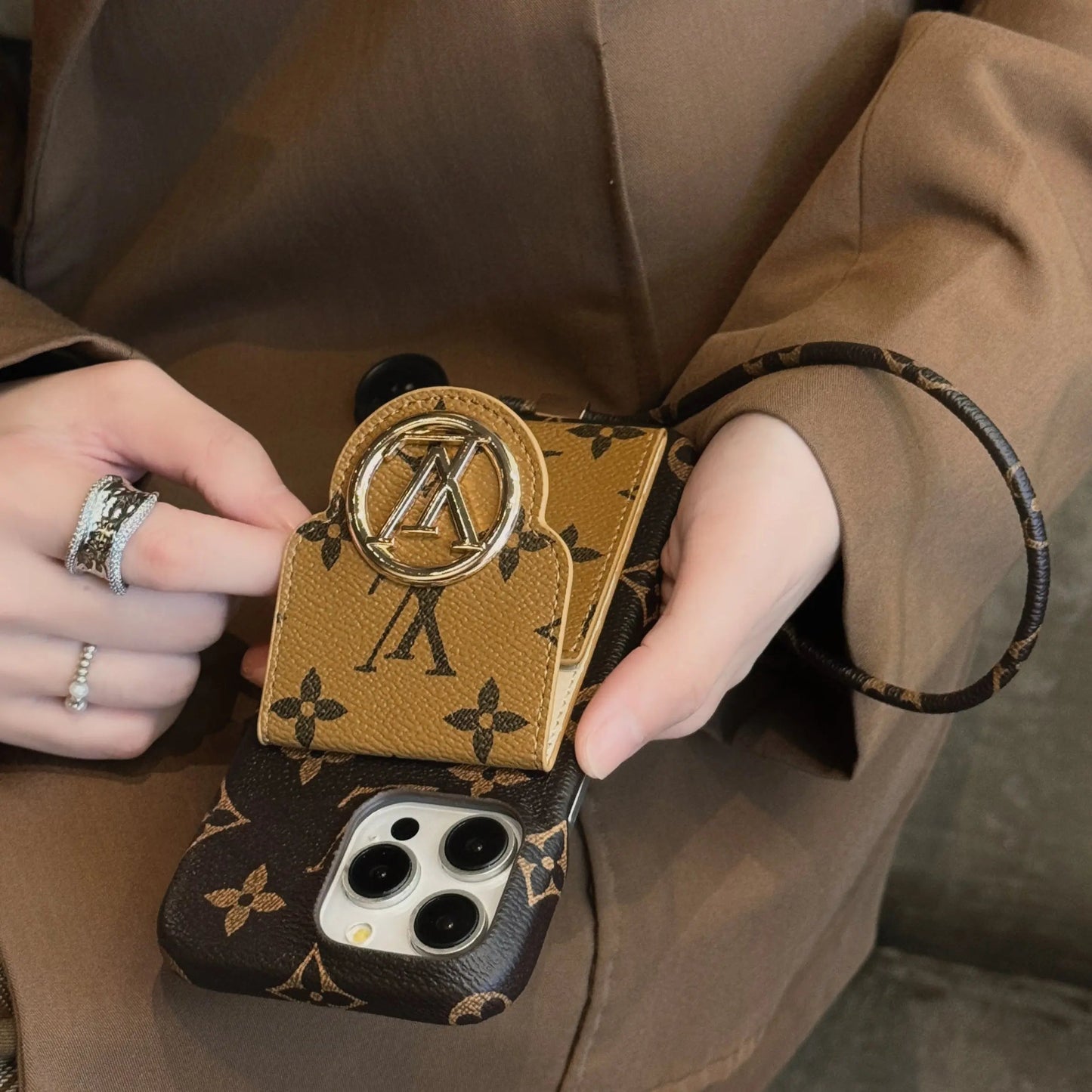 Luxury Card Holder Chain iPhone Case-s2 mysite