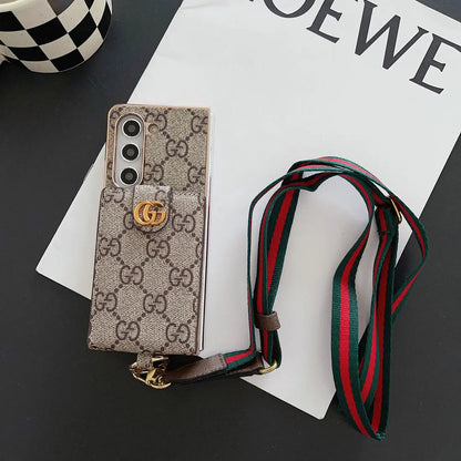 LUXURY ELECTROPLATING MONOGRAM CARD HOLDER CROSSBODY SAMSUNG Z FOLD CASE-1 mysite