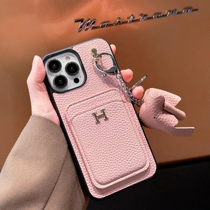 H Card Holder Leather Pendant iPhone Case-s2 mysite