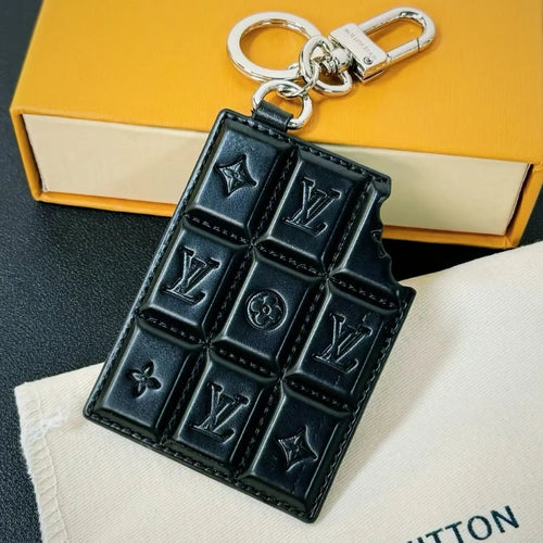 Quilted Chocolate-Style Leather Keychain-s2 mysite