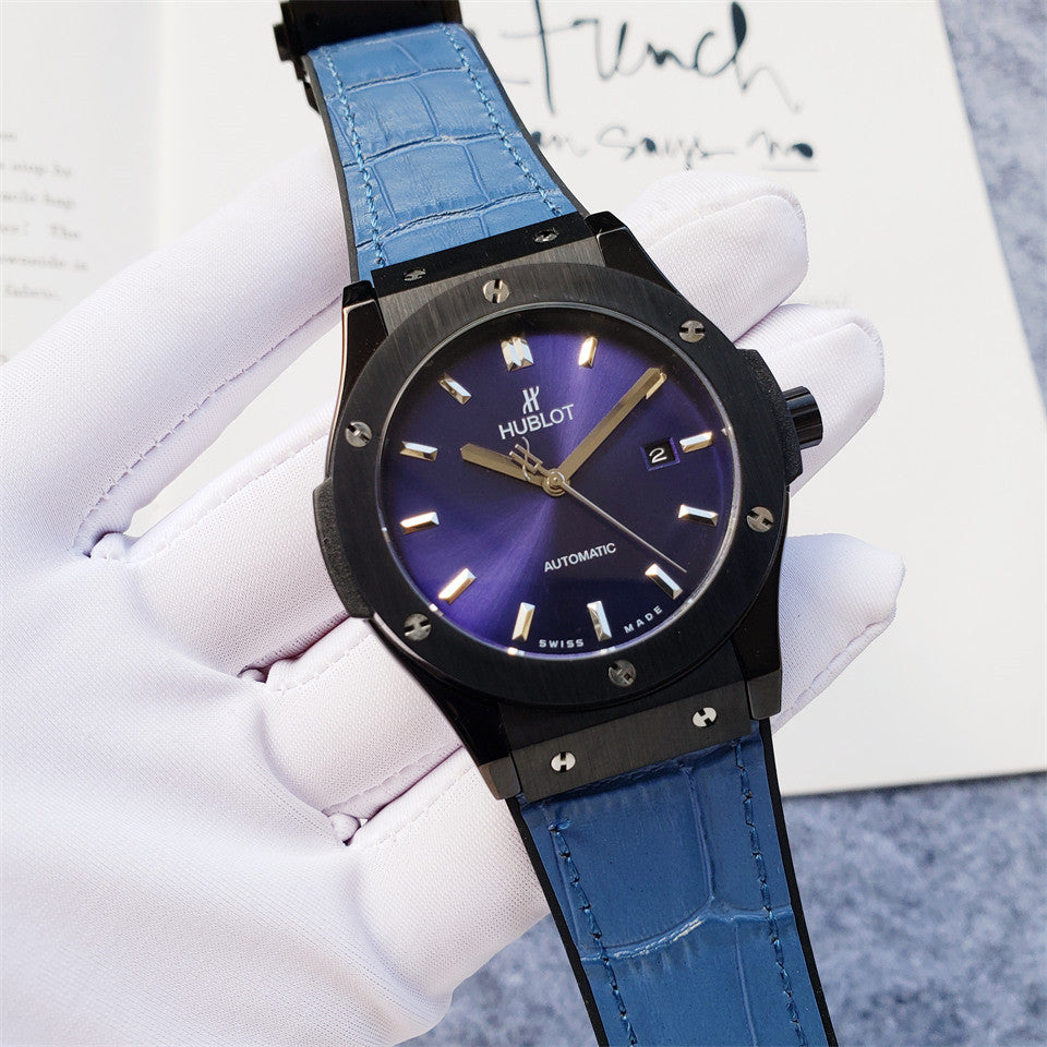 Luxury CLASSIC FUSION Automatic Watch for Men Mechanical Wristwatch Stainless Steel Leather Strap 42mm Dial