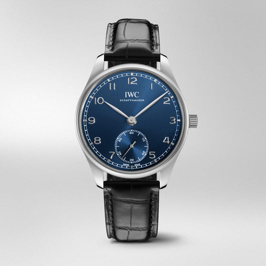 Replica Portuguese Automatic Small Seconds, Ref. IW358305 (Stainless Steel Case, Blue Dial, Black Alligator Leather Strap, 40.4mm)
