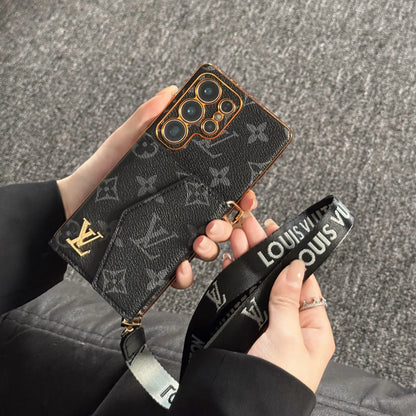 Advanced Leather Samsung Phone Case with Wallet and Strap.-1 mysite