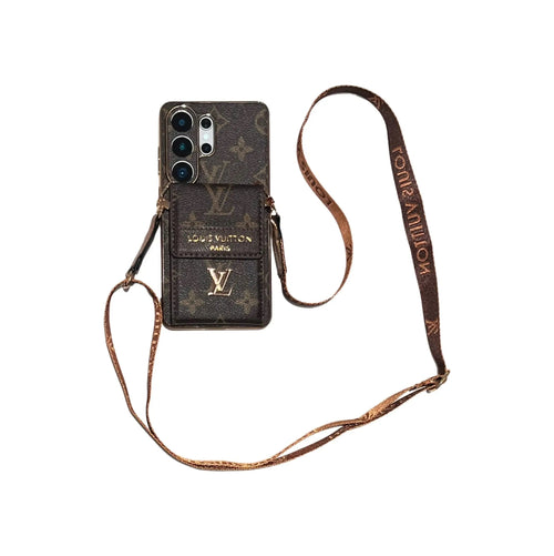 Luxury Advanced Leather Samsung Phone Case with Wallet and Strap.-1 mysite