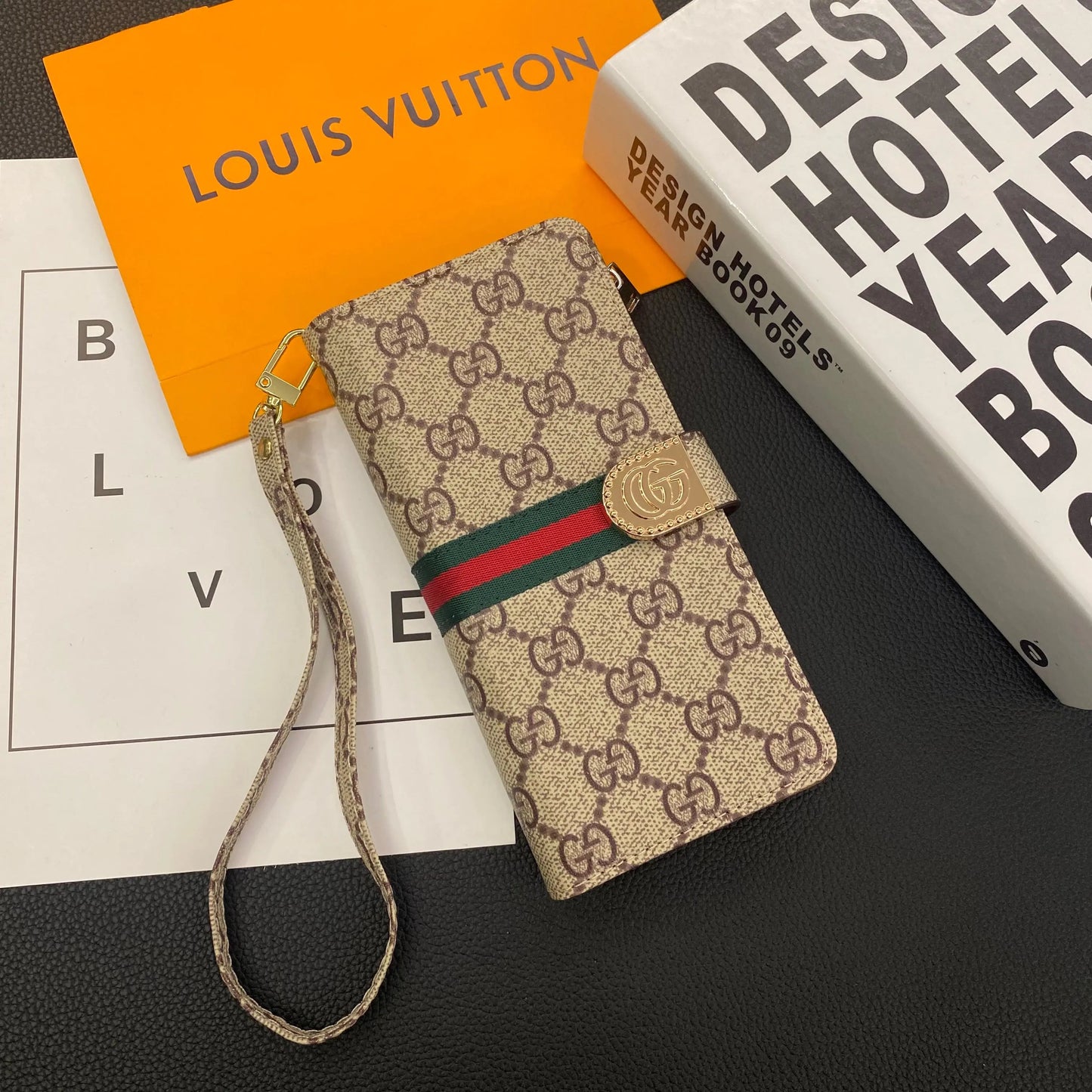 MONOGRAM CANVAS LEATHER WALLET SAMSUNG MOBILE PHONE CASE-1 mysite