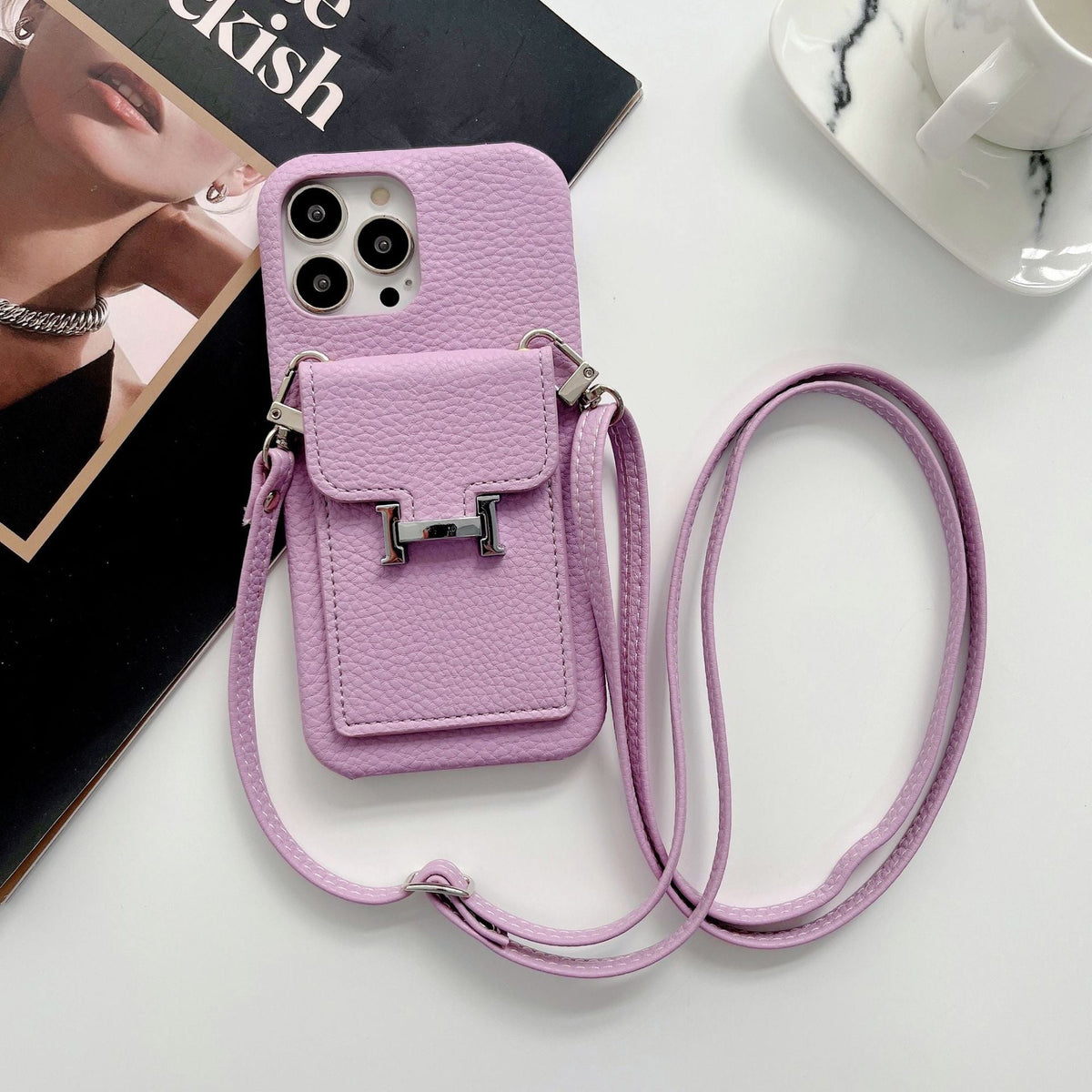 H Card Holder Leather Chain iPhone Case mysite