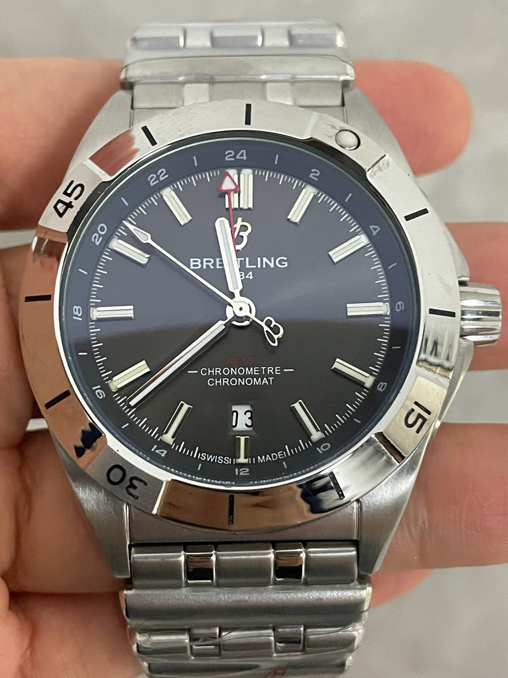 Replica Chronomat Automatic GMT Mechanical Stainless Steel 46mm Mens Watches A32398101M1A1