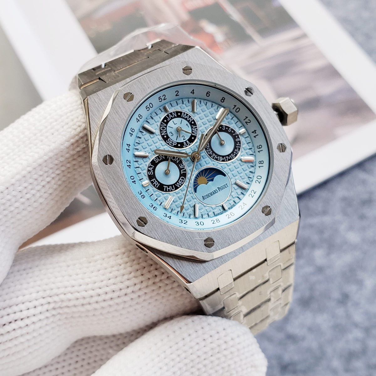 Replica Royal Oak Moonphase 904l Stainless Steel Automatic Mechanical Watch 42mm