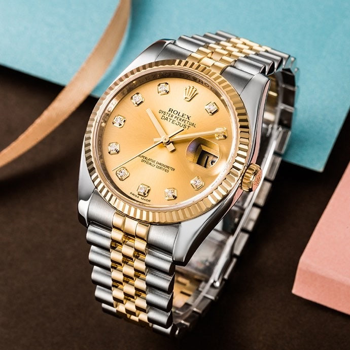 Automatic Watch for Men Replica DateJust Gold Black Dial 40mm R061201