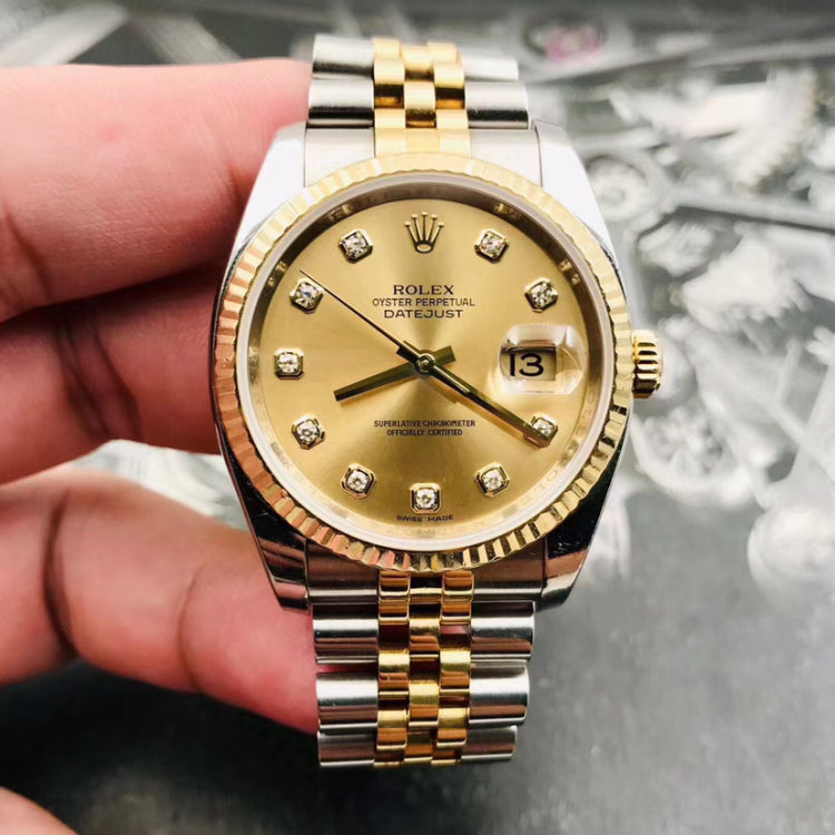 Automatic Watch for Men Replica DateJust Gold Black Dial 40mm R061201