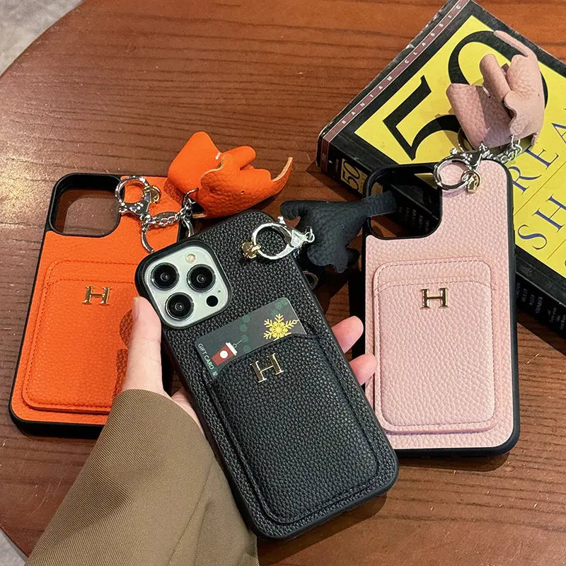 H Card Holder Leather Pendant iPhone Case-s2 mysite